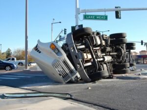 overturned semi truck