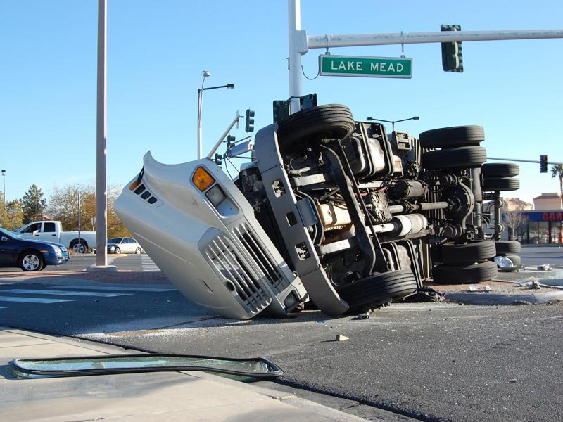 overturned semi truck