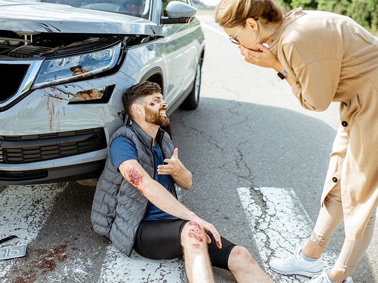 pedestrian hit by car